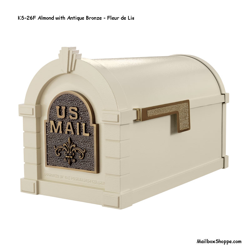 Keystone-Mailbox--Almond-Bronze-Fleur-de-Lis-KS26F