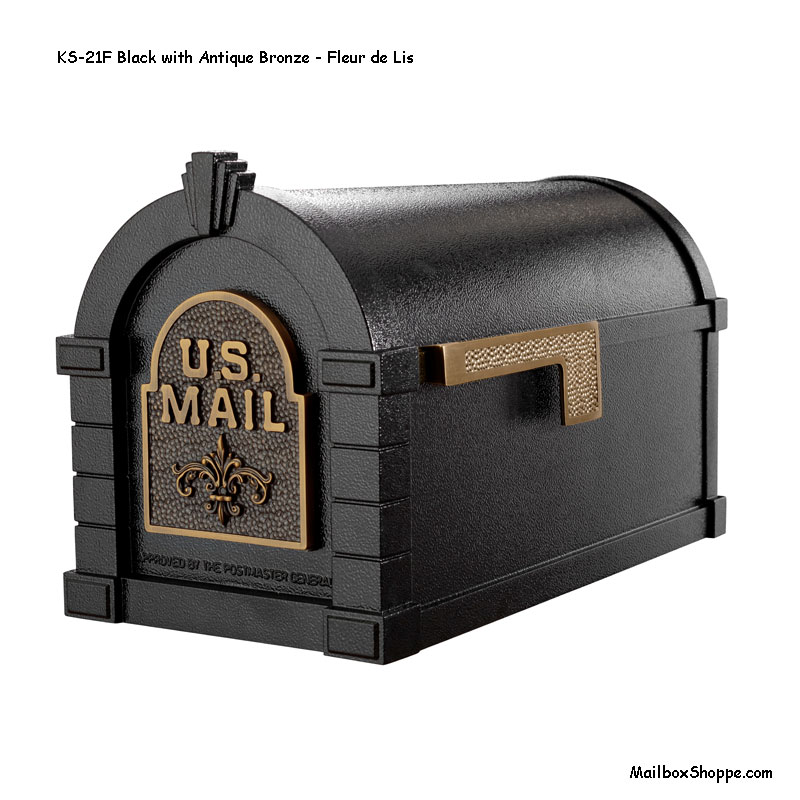 Keystone-Mailbox--Black-Bronze-Fleur-de-Lis-KS21F