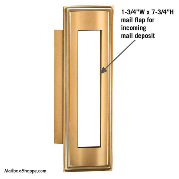 Vertical Mail Slot - Brass