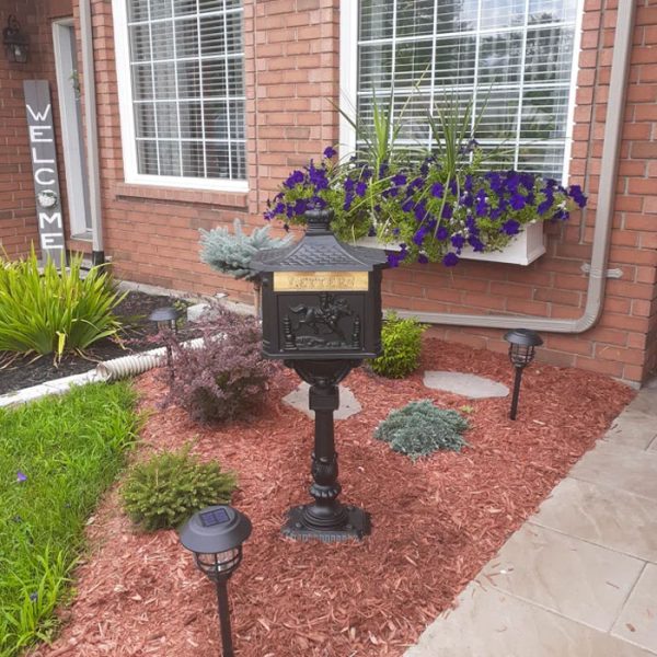 Victorian-Pedestal-Mailbox-Black