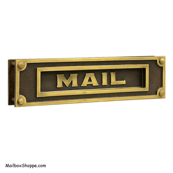 Deluxe Antique Brass Mail Slot