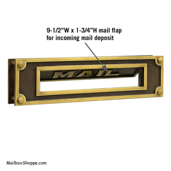 Antique Deluxe Mail Slot - Open View