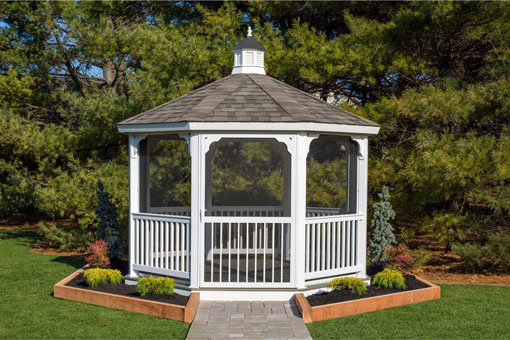 White vinyl cupola on gazebo