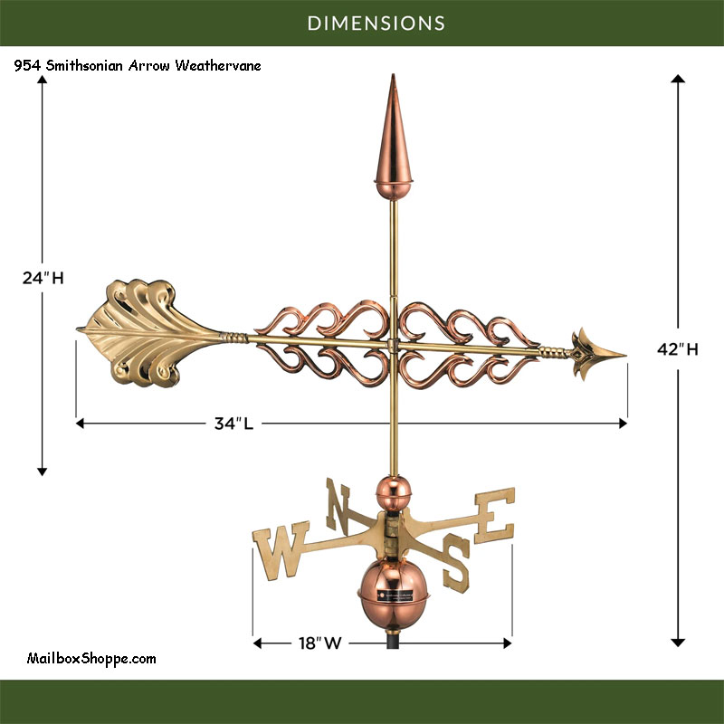 954-Smithsonian-Arrow-Weathervane-Dimensions