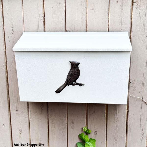 White Cardinal Wall Mailbox