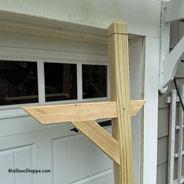 Chamfered Wood Mailbox Post