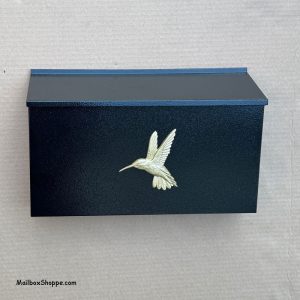 Hummingbird-Wall-Mailbox-Black-Gold