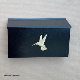 Hummingbird-Wall-Mailbox-Black-Gold