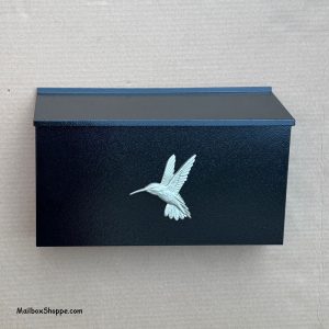 Hummingbird-Wall-Mailbox-Black-Silver