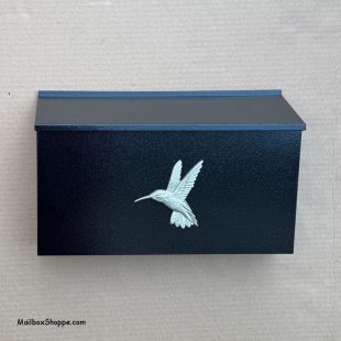 Hummingbird-Wall-Mailbox-Black-Silver