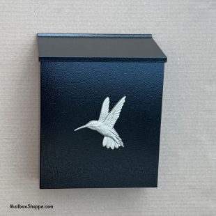 Silver Hummingbird Wall Mailbox