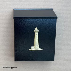 Gold Lighthouse Wall Mailbox