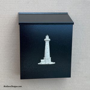 Silver Lighthouse Wall Mailbox