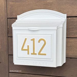 Whitehall Wall Mount Mailbox with Modern House Numbers