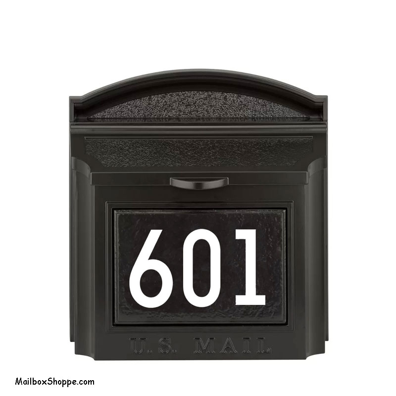 Whitehall Wall Mailbox with White Modern Numbers