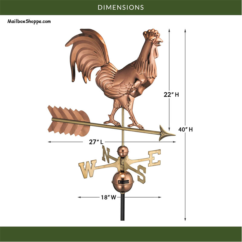 953P-Smithsonian-Rooster-Weathervane-Specs
