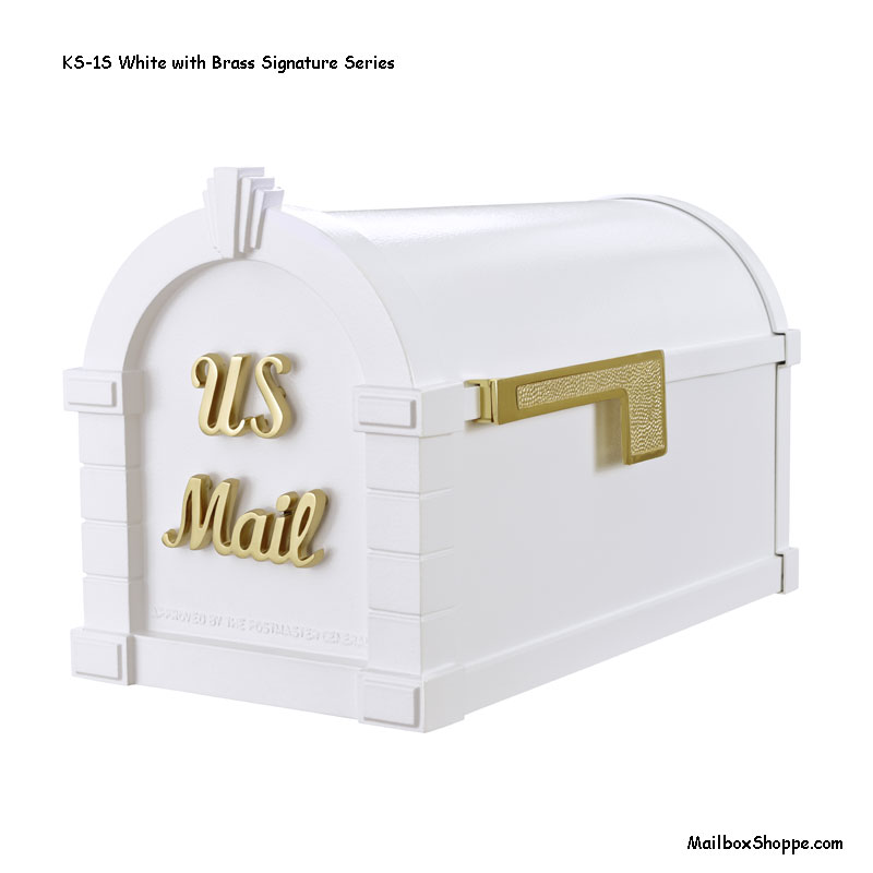 Keystone-Mailbox-White-Brass-Signature-KS1S