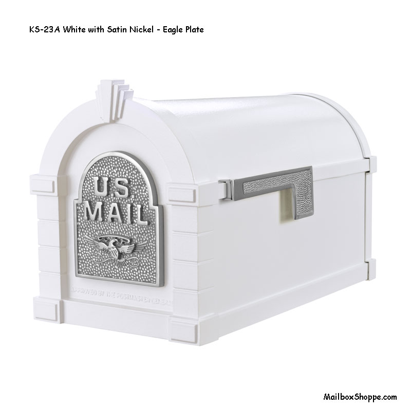 Keystone-Mailbox-White-Nickel-Eagle-KS23A