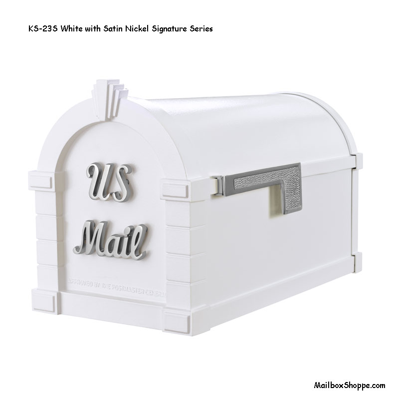 Keystone-Mailbox-White-Nickel-Signature-KS23S