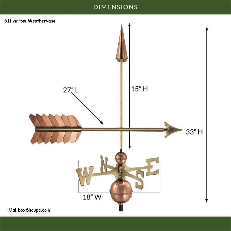 611-Arrow-Weathervane-Dimensions