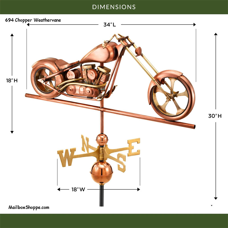 694-Chopper-Weathervane-Dimensions